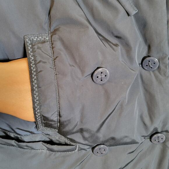 Marithe Francois Girbaud Women Down Puffer Coat Size Medium Blue Rabbit Fur Hood - Picture 4 of 14